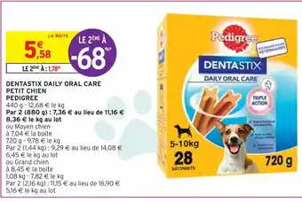 Intermarché PEDIGREE DENTASTIX DAILY ORAL CARE PETIT CHIEN offre