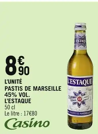 Spar L’ESTAQUE PASTIS DE MARSEILLE 45% VOL offre