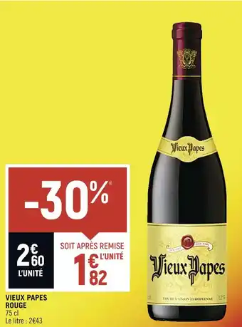 Spar VIEUX PAPES ROUGE offre
