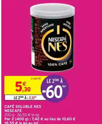 Intermarché NESCAFE CAFÉ SOLUBLE NES offre