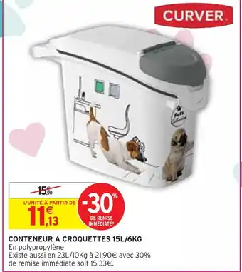 CURVER CONTENEUR A CROQUETTES 15L/6KG