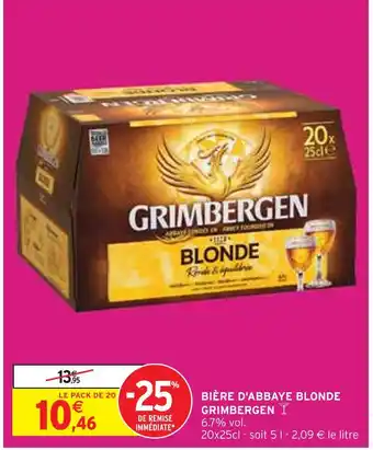 Intermarché GRIMBERGEN BIÈRE D'ABBAYE BLONDE offre