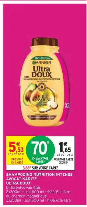 Intermarché ULTRA DOUX SHAMPOOING NUTRITION INTENSE AVOCAT KARITÉ offre
