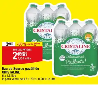 Migros Eau de Source gazéifiée CRISTALINE offre