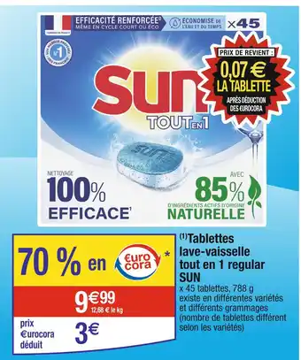 Cora x Carrefour SUN (1)Tablettes lave-vaisselle tout en 1 regular offre