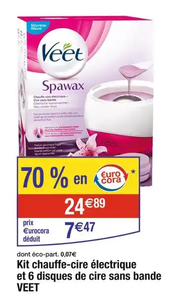 Cora x Carrefour VEET Kit chauffe-cire électrique et 6 disques de cire sans bande offre