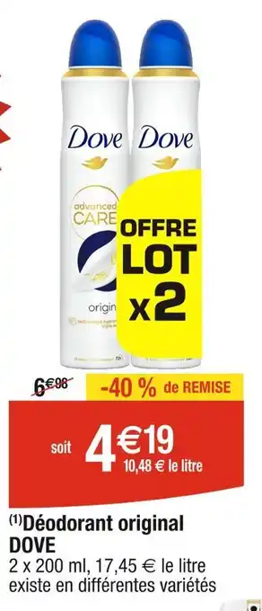 Cora x Carrefour DOVE (1)Déodorant original offre