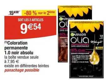 Cora x Carrefour GARNIER (1)Coloration permanente 1.0 noir absolu offre