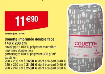 Cora x Carrefour Couette imprimée double face 140 x 200 cm offre