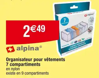 Cora x Carrefour Alpina Organisateur pour vêtements 7 compartiments offre
