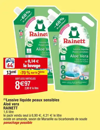 RAINETT (1)Lessive liquide peaux sensibles Aloé vera