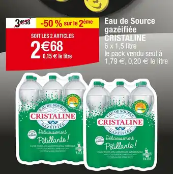 Cora x Carrefour CRISTALINE Eau de Source gazéifiée offre