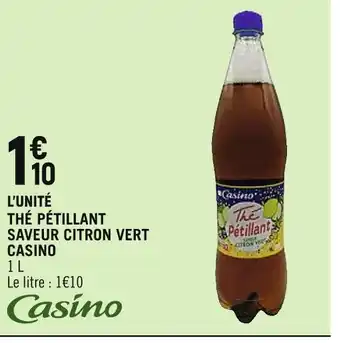 CASINO THÉ PÉTILLANT SAVEUR CITRON VERT