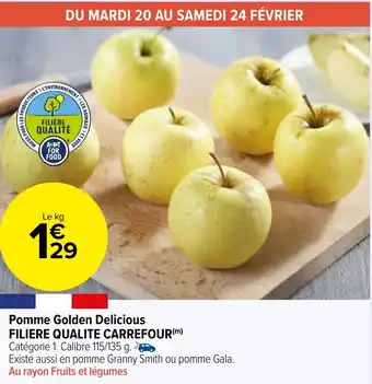 Carrefour Market Pomme Golden Delicious FILIERE QUALITE CARREFOUR(m) offre