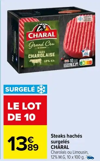 Carrefour Market Steaks hachés surgelés CHARAL offre