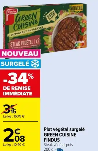 Carrefour Market Plat végétal surgelé GREEN CUISINE FINDUS offre