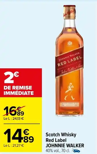 Carrefour Market Scotch Whisky Red Label JOHNNIE WALKER 40% vol., 70 cl. offre