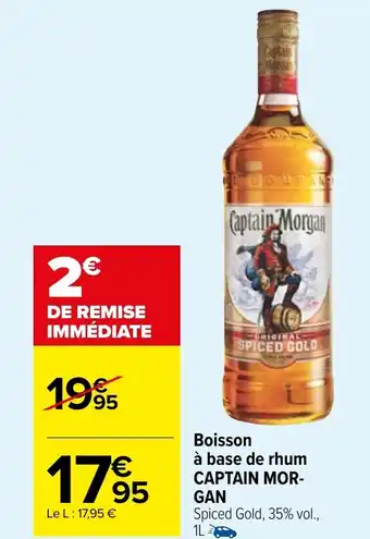 Carrefour Market Boisson à base de rhum CAPTAIN MOR-GAN Spiced Gold, 35% vol., 1L = offre