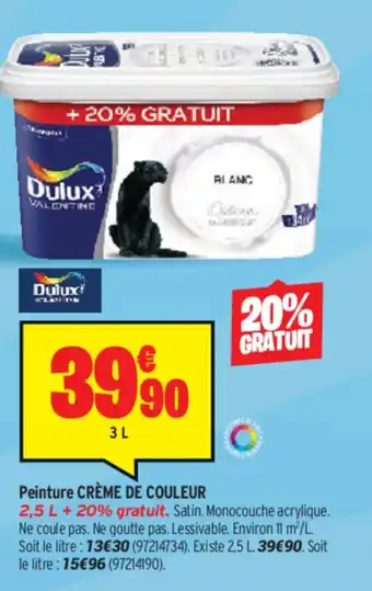 Bricorama Peinture Crème de Couleur offre