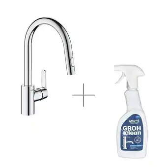 Bricorama Robinet de cuisine avec douchette GROHE Feel chromé + nettoyant GrohClean offre