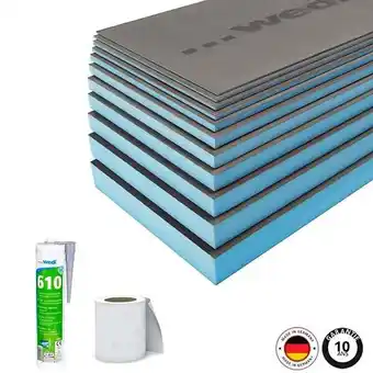 Bricomarché Lot 3 panneaux de construction WEDI, 250 x 60 x 3 cm + colle 610 + bande offre
