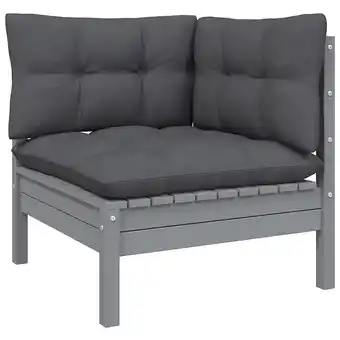 Bricorama vidaXL Canapé 2 places de jardin avec coussins anthracite Bois de pin offre