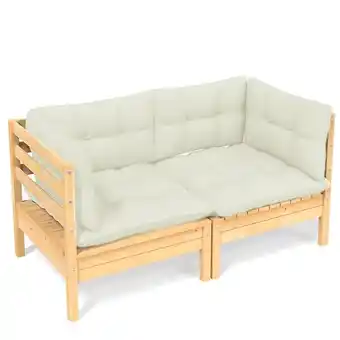 Bricorama vidaXL Canapé 2 places de jardin et coussins crème Bois de pin solide offre