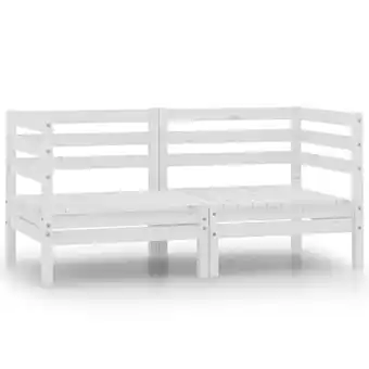 Bricorama vidaXL Canapé à 2 places de jardin Blanc Bois de pin solide offre