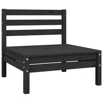 Bricorama vidaXL Canapé à 2 places de jardin Noir Bois de pin solide offre