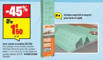 Sous-couche accordéon Selitac
