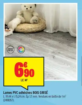 Bricorama Lames PVC adhésives Bois Grisé offre