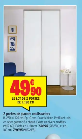 Bricorama 2 portes de placard coulissantes offre