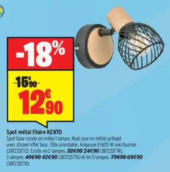 Bricorama Spot métal filaire Kento offre
