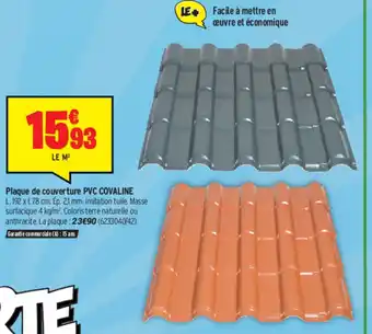 Plaqie de couverture PVC Covaline