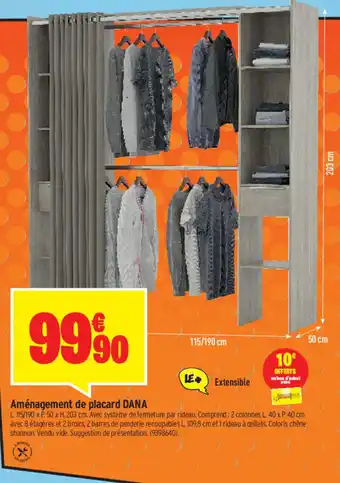 Bricorama Aménagement de placard DANA offre