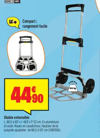 Bricorama Diable extensible offre