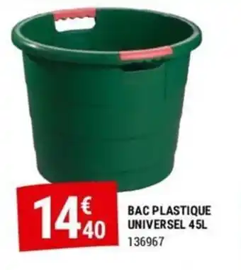 Gamm vert BAC PLASTIQUE UNIVERSEL 45L offre