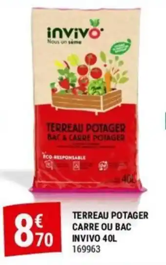 Gamm vert TERREAU POTAGER CARRE OU BAC INVIVO 40L offre