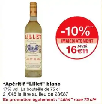 Monoprix *Apéritif "Lillet" blanc offre