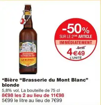 Monoprix *Bière "Brasserie du Mont Blanc" blonde offre