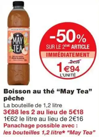 Monoprix Boisson au thé "May Tea" pêche offre