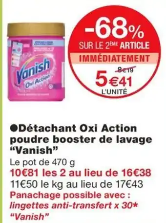 Monoprix ●Détachant Oxi Action poudre booster de lavage "Vanish" offre