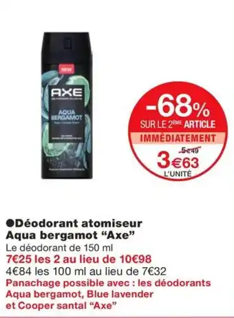 ●Déodorant atomiseur Aqua bergamot "Axe"