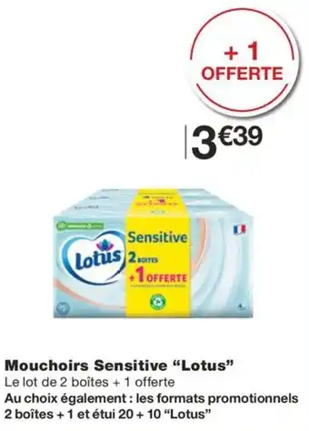 Monoprix Mouchoirs Sensitive "Lotus" offre