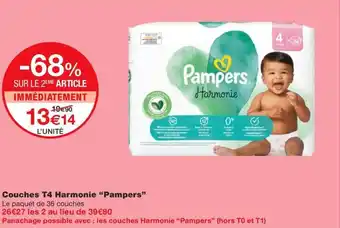 Monoprix Couches T4 Harmonie "Pampers" offre