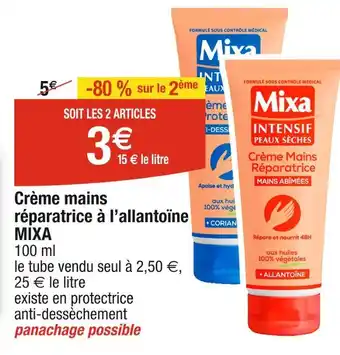 Cora x Carrefour MIXA Crème mains réparatrice à l’allantoïne offre