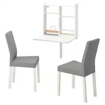IKEA Norberg / kÄttil Table et 2 chaises, blanc/knisa gris clair offre