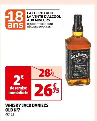 Auchan Supermarché JACK DANIEL'S WHISKY OLD N°7 offre