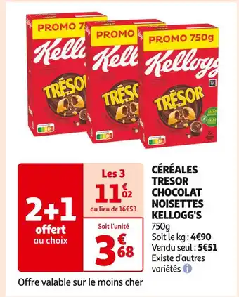 KELLOGG'S CÉRÉALES TRESOR CHOCOLAT NOISETTES