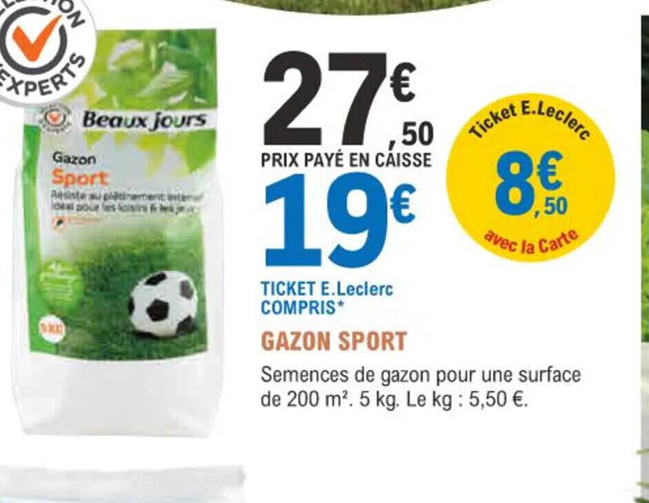Promo GAZON SPORT chez E.Leclerc Jardi